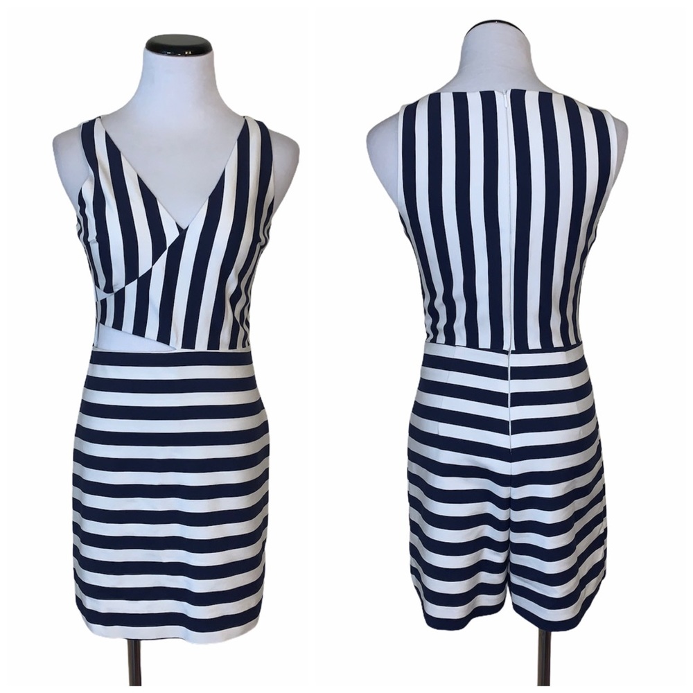 Zara Trafaluc navy white striped romper dress - Picture 3 of 8